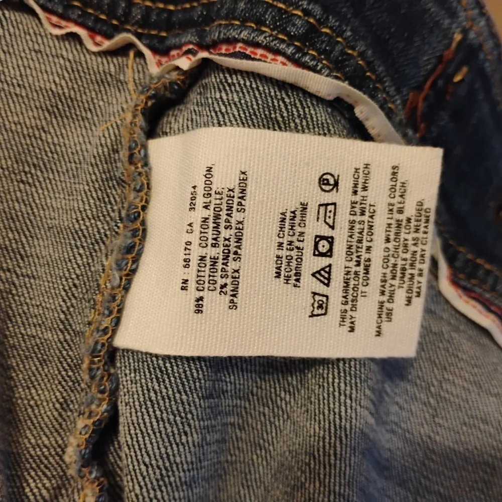 Pilcro and the Letterpress Anthropology Distressed Denim Zip Up Jacket Size M